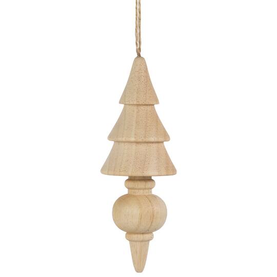 3ct. Natural Trees Wooden Christmas Ornaments